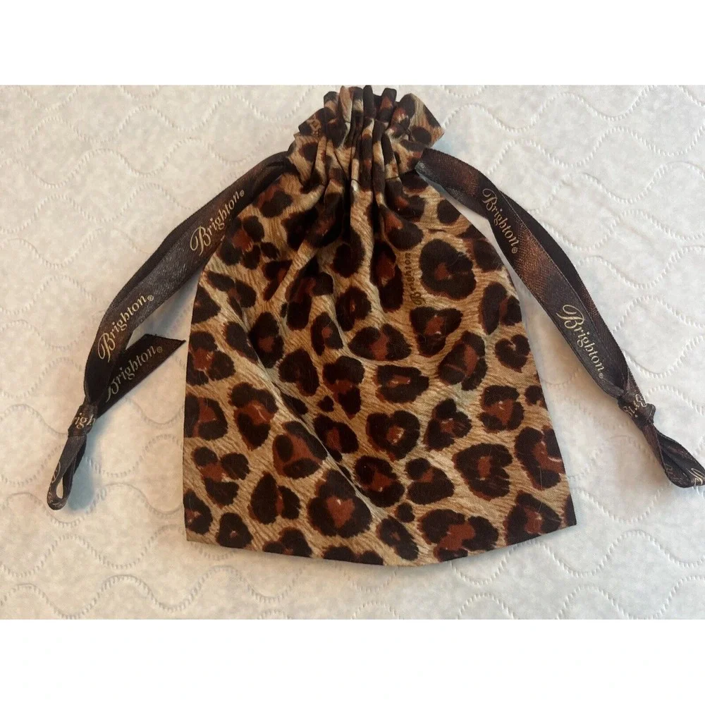 Brighton Drawstring Gift Bag Pouch Animal Print- 6